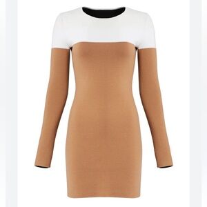 Diane Von Furstenberg Camel Long Sleeve Dress